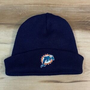 Miami Dolphins NFL Navy Blue Knit Beanie Hat Official NFL Product